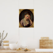 Young Girl met een Roos Poster (Keuken)