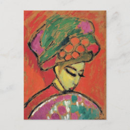 Young Girl met Flowered Pet Jawlensky Fine Art Briefkaart