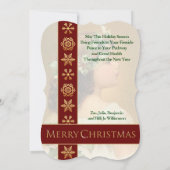 Young Girl met Holly  Fancy kerstknippen Feestdagenkaart (Achterkant)