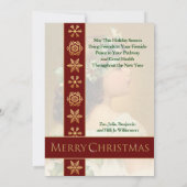 Young Girl met Holly  Gepersonaliseerd Kerstmis Feestdagenkaart (Achterkant)