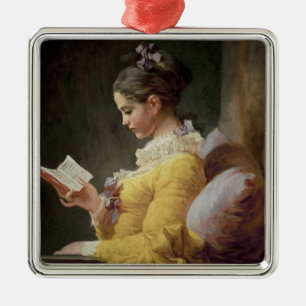 Young Girl Reading, c.1776 Metalen Ornament