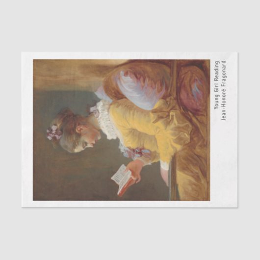 Young Girl Reading Jean-Honoré Fragonard Tissuepapier (Voorkant)