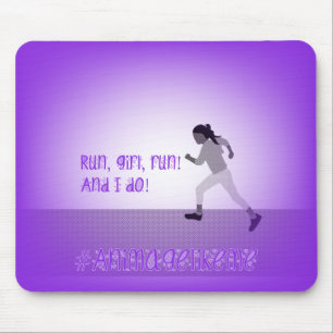 Young Girl Runner Mouse Mat Muismat