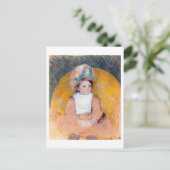 Young Girl Seed in a Yellow Armstoel, Cassatt Briefkaart (Staand voorkant)