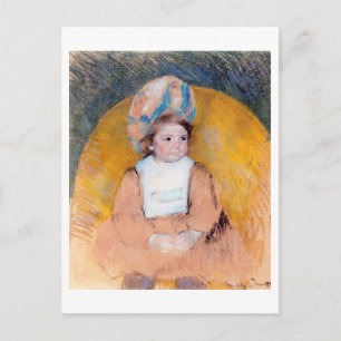 Young Girl Seed in a Yellow Armstoel, Cassatt Briefkaart
