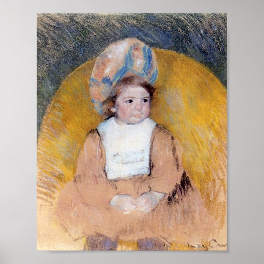 Young Girl Seed in a Yellow Armstoel, Cassatt Poster (Voorkant)