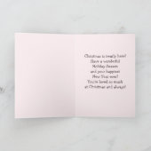 Young Girl Skier | Eigen naam kerstmis Feestdagen Kaart (Binnen)