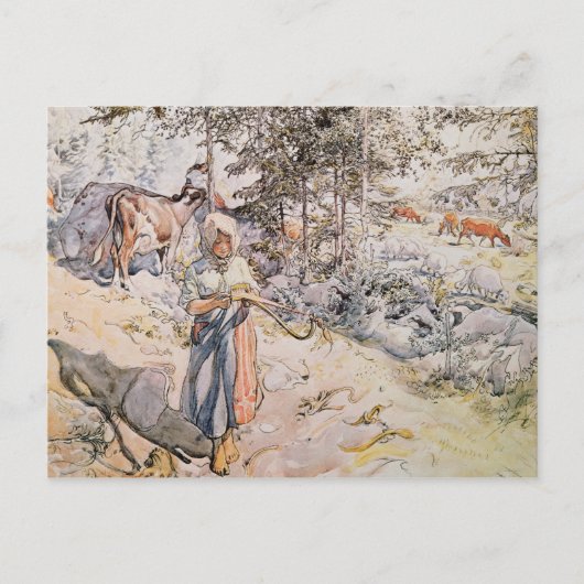 Young Girl Weaving, 1905 Briefkaart (Voorkant)