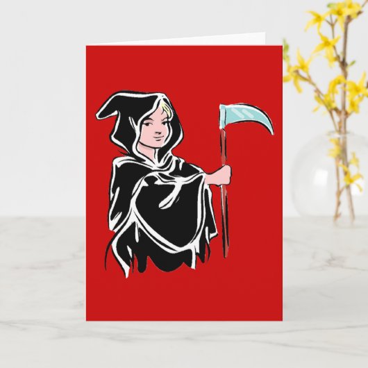 Young Grim Reaper Kaart (Gele Bloem)