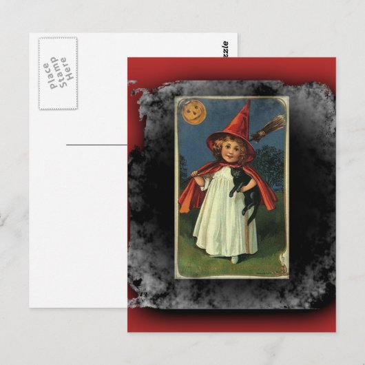  Young Halloween Witch Briefkaart (Voorkant / Achterkant)