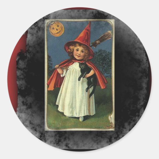  Young Halloween Witch Ronde Sticker (Voorkant)