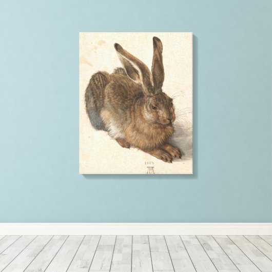 Young Hare | Albrecht Dürer Canvas Afdruk (Insitu (Houten vloer))