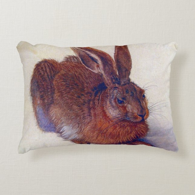 Young Hare by Albrecht Durer, Renaissance Fine Art Accent Kussen (Voorkant)