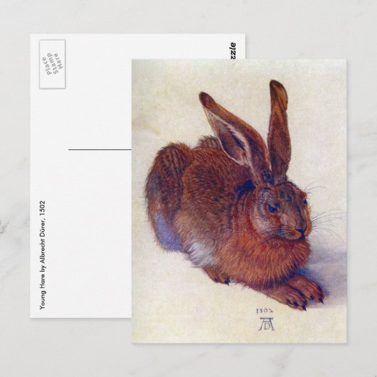 Young Hare by Albrecht Durer, Renaissance Fine Art Briefkaart (Voorkant / Achterkant)