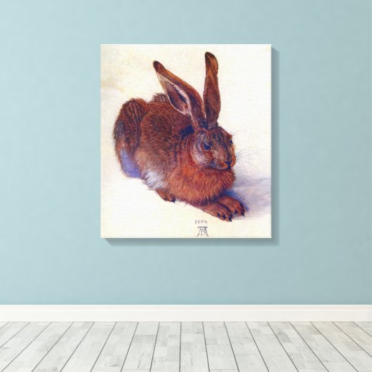 Young Hare by Albrecht Durer, Renaissance Fine Art Canvas Afdruk (Insitu (Houten vloer))