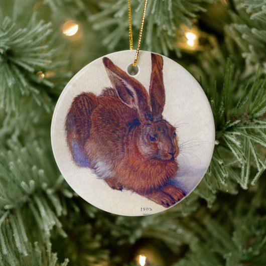 Young Hare by Albrecht Durer, Renaissance Fine Art Keramisch Ornament (Boom)