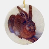 Young Hare by Albrecht Durer, Renaissance Fine Art Keramisch Ornament (Achterkant)