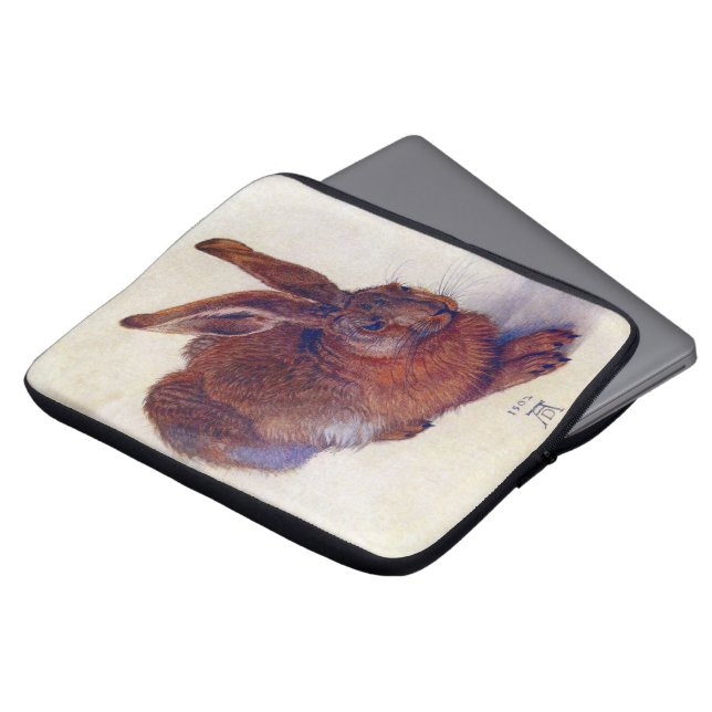 Young Hare by Albrecht Durer, Renaissance Fine Art Laptop Sleeve (Voorkant top)