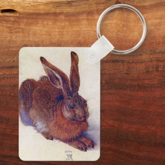 Young Hare by Albrecht Durer, Renaissance Fine Art Sleutelhanger (Achterkant)