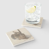 Young Hare by Albrecht Durer Stenen Onderzetter (Zijkant)