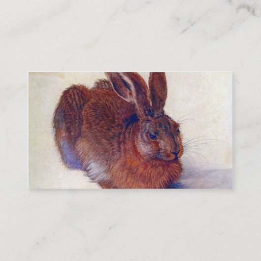 Young Hare by Albrecht Dürer Visitekaartje (Achterkant)