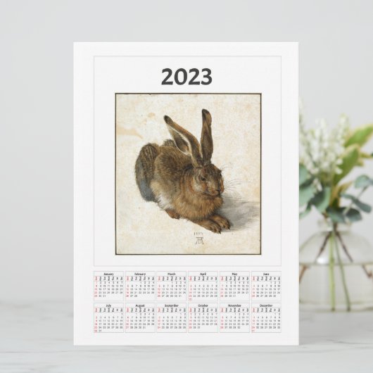 Young Hare Calendar voor 2023 Albrecht Dürer (Staand voorkant)