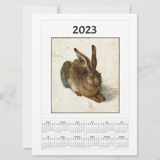 Young Hare Calendar voor 2023 Albrecht Dürer (Voorkant)