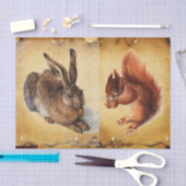 Young Hare (Rabbit), Squirrel and Nuts Parchment Tissuepapier (Craft)