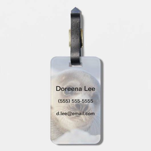 Young Harp Seal Bagagelabel (Achterkant verticaal)
