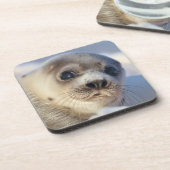 Young Harp Seal Drankjes Onderzetter (Linkerzijde)