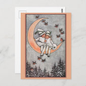 Young Hearts Lovely Vintage Kerstmis  Briefkaart (Voorkant / Achterkant)