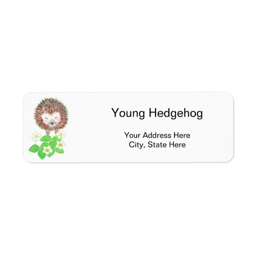 Young Hedégel & Strawberry Flowers Return Address Etiket (Voorkant)