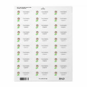 Young Hedégel & Strawberry Flowers Return Address Etiket (Full Sheet)