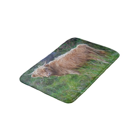 Young Highland Cow Bath Mat (Gekanteld)