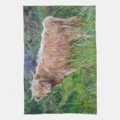 Young Highland Koe Kitchen Towel Theedoek (Verticaal)
