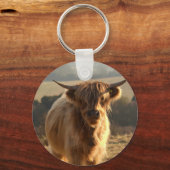 Young Highland Koe Sleutelhanger (Voorkant)