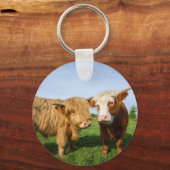 Young Highland Koeien Sleutelhanger (Voorkant)