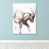 Young Ibex Gran Paradiso 2005 Canvas Afdruk (Insitu (Houten vloer))