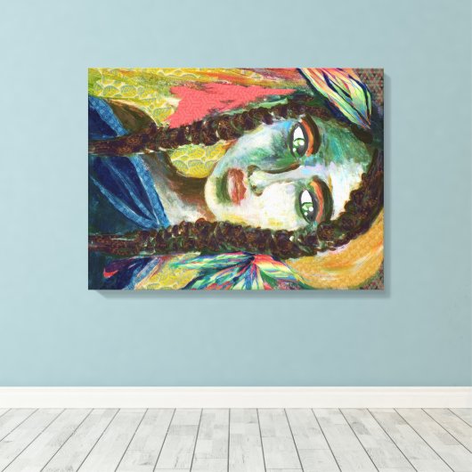 Young Indian Woman Canvas Afdruk (Insitu (Houten vloer))