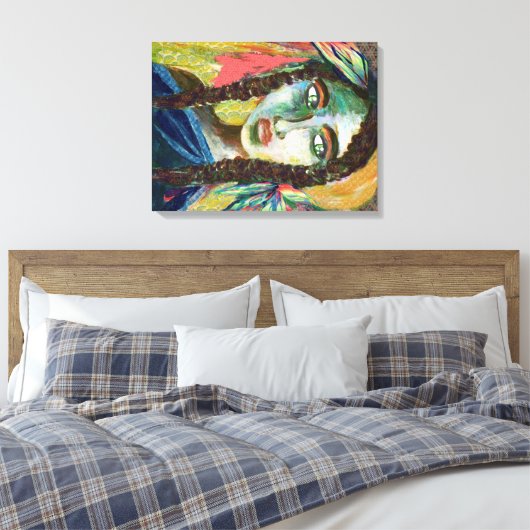 Young Indian Woman Canvas Afdruk (Insitu (Slaapkamer))