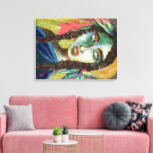 Young Indian Woman Canvas Afdruk (Insitu (Woonkamer))