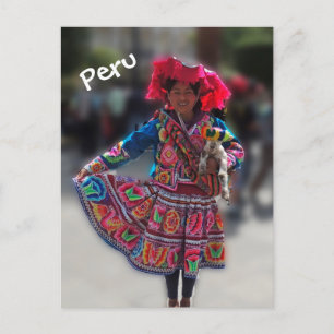 Young Inka Girl in Arequired pa Peru Briefkaart