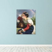 Young Italiaans bij de Well, c.1833-34 Canvas Afdruk (Insitu (Houten vloer))