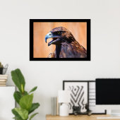 Young Juvenile Bald Eagle Wildlife Painting Poster (Thuiskantoor)