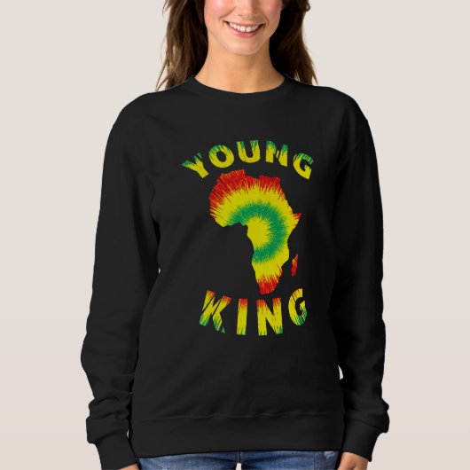 Young King Afrika Kaart Kente Doek Mannen Vrouwen  Trui (Voorkant)