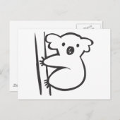 Young Koala in een boom in Black en White Sketch Briefkaart (Voorkant / Achterkant)