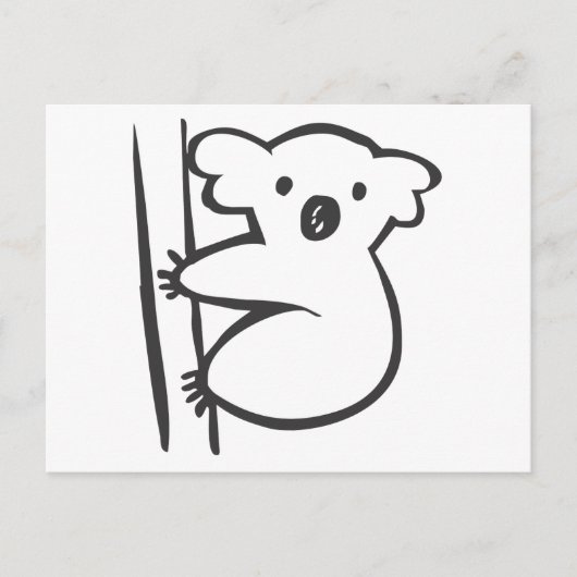 Young Koala in een boom in Black en White Sketch Briefkaart (Voorkant)