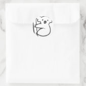 Young Koala in een boom in Black en White Sketch Ronde Sticker (Tas)