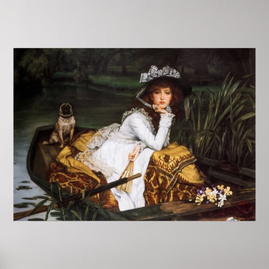 Young Lady in a Boat van James Tissot Poster (Voorkant)