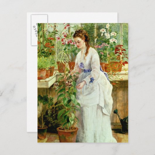 Young Lady in a Conservatory Briefkaart (Voorkant / Achterkant)
